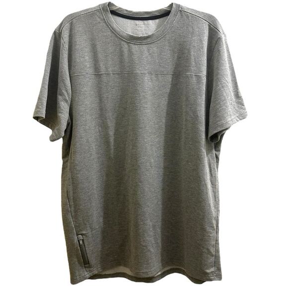 Member’s Mark Luxe Active Tee Shirt w Zipper Pocket Grey Gray Large NWOT - Picture 1 of 7